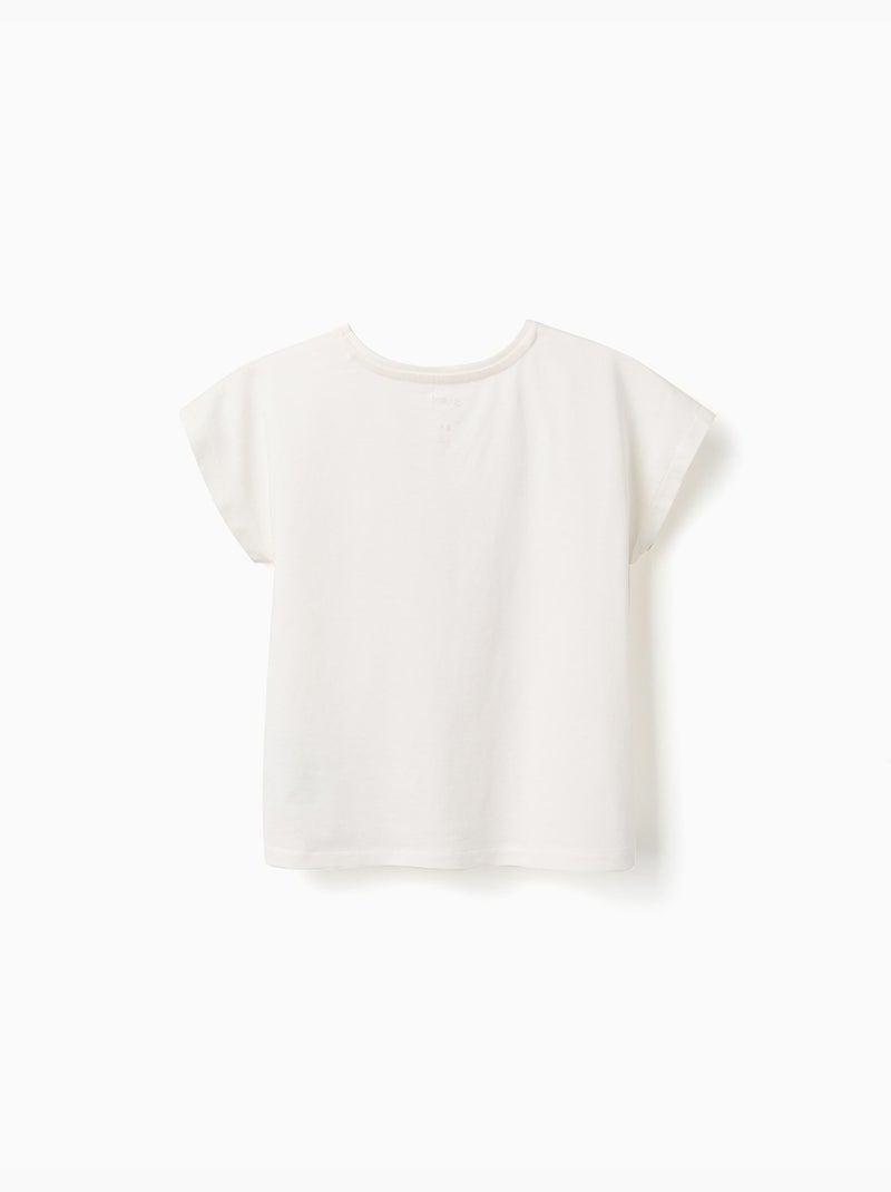 Maglietta in cotone con stampa Angel Beige chiaro - Kiabi
