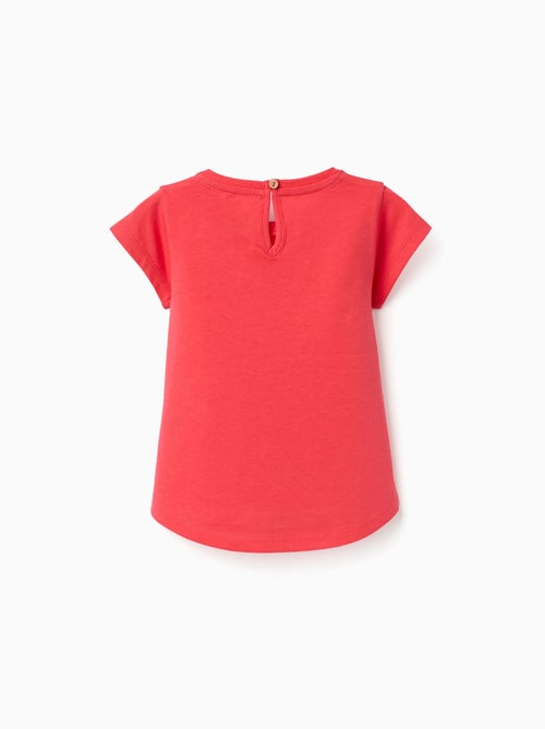 Maglietta in cotone con stampa arancione - Kiabi