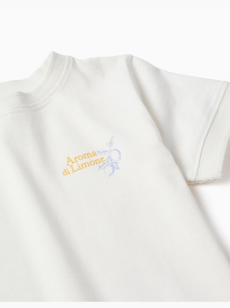 Maglietta in cotone con stampa Aroma di Limone Bianco - Kiabi