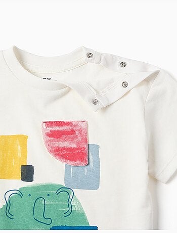 Maglietta in cotone con stampa art frontale