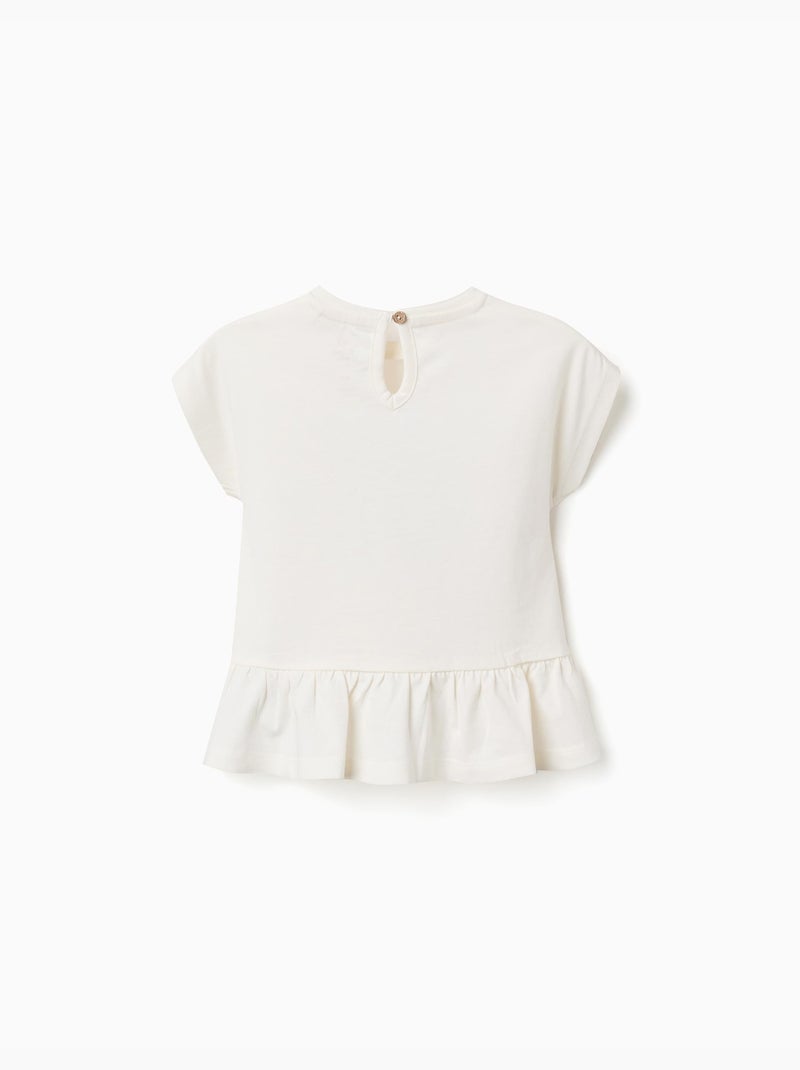 Maglietta in cotone con stampa Baby Stitch Beige chiaro - Kiabi
