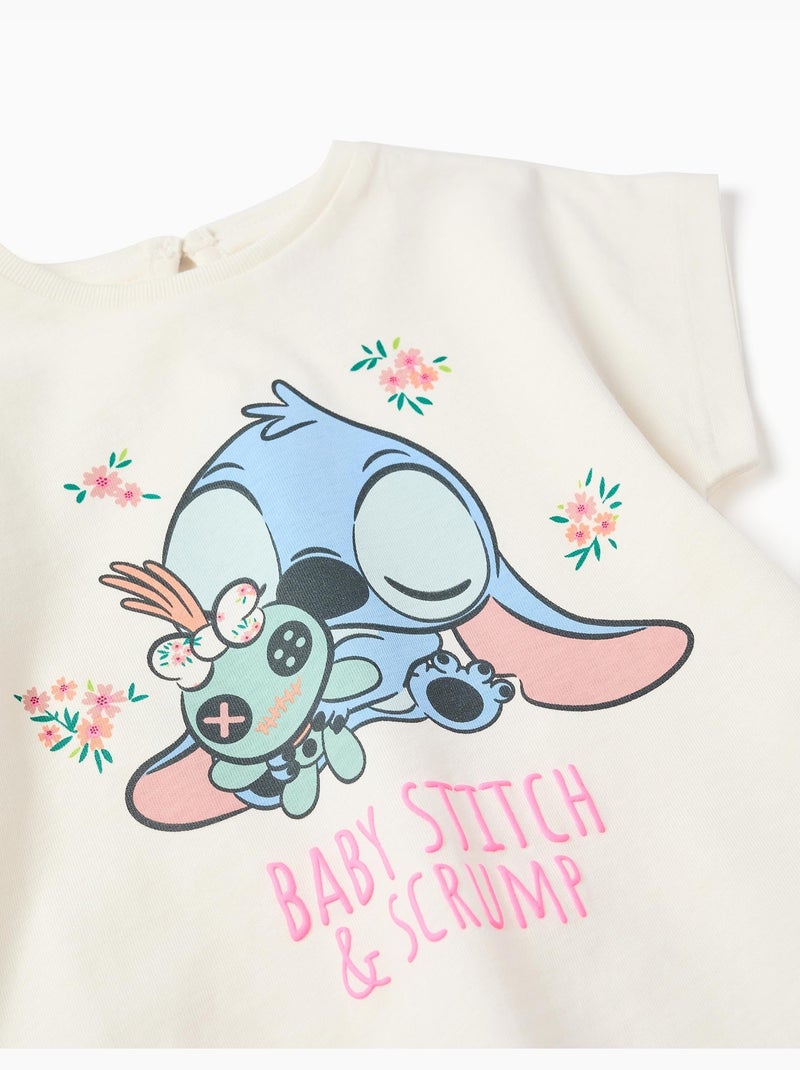 Maglietta in cotone con stampa Baby Stitch Beige chiaro - Kiabi