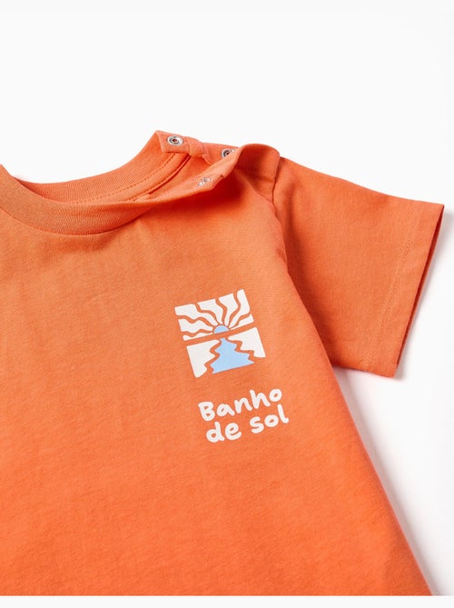 Maglietta in cotone con stampa Banho de Sol - Kiabi