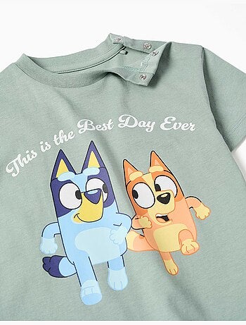Maglietta in cotone con stampa Bluey e Bingo