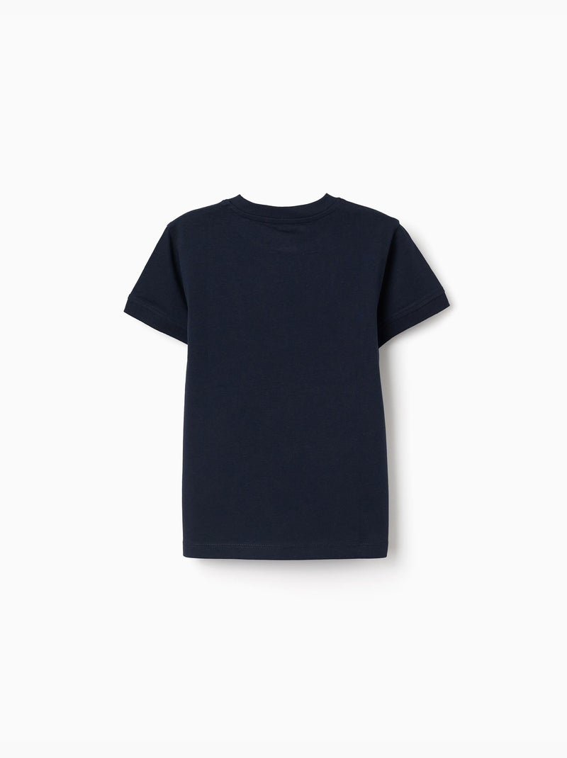 Maglietta in cotone con stampa Botanica Blu scuro - Kiabi