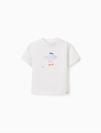 Maglietta in cotone con stampa Carolina Celas x Zippy