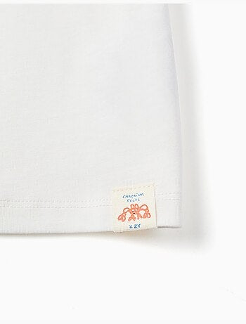 Maglietta in cotone con stampa Carolina Celas x Zippy