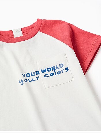 Maglietta in cotone con stampa colors