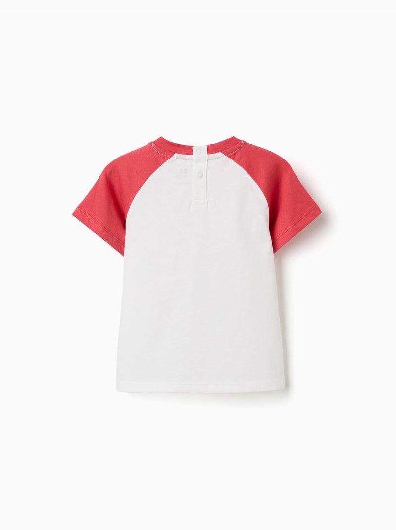 Maglietta in cotone con stampa colors Rosso - Kiabi