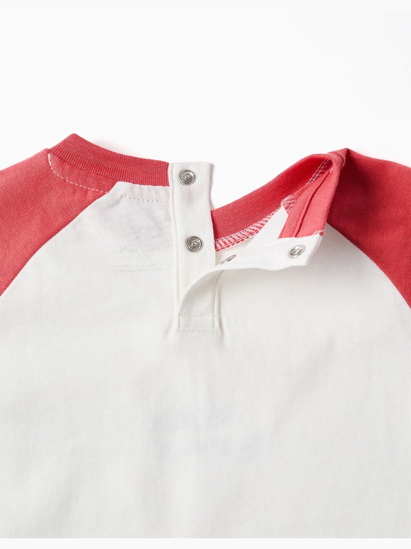 Maglietta in cotone con stampa colors Rosso - Kiabi