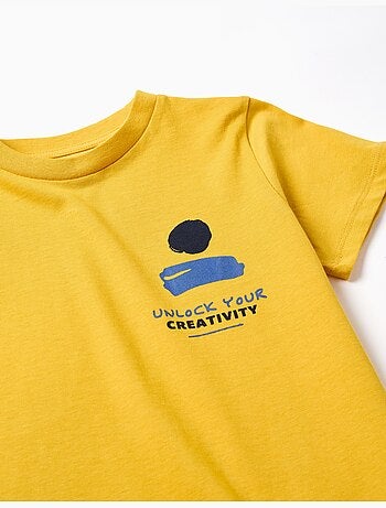 Maglietta in cotone con stampa creativity