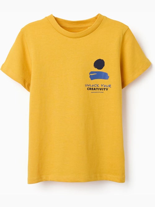 Maglietta in cotone con stampa creativity - Kiabi