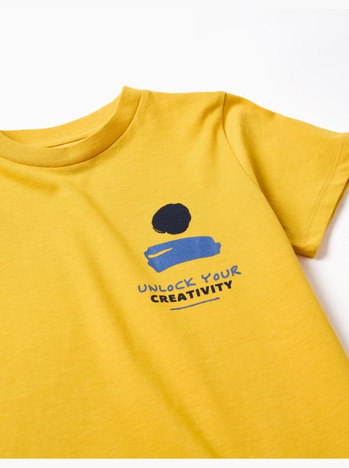 Maglietta in cotone con stampa creativity - Kiabi