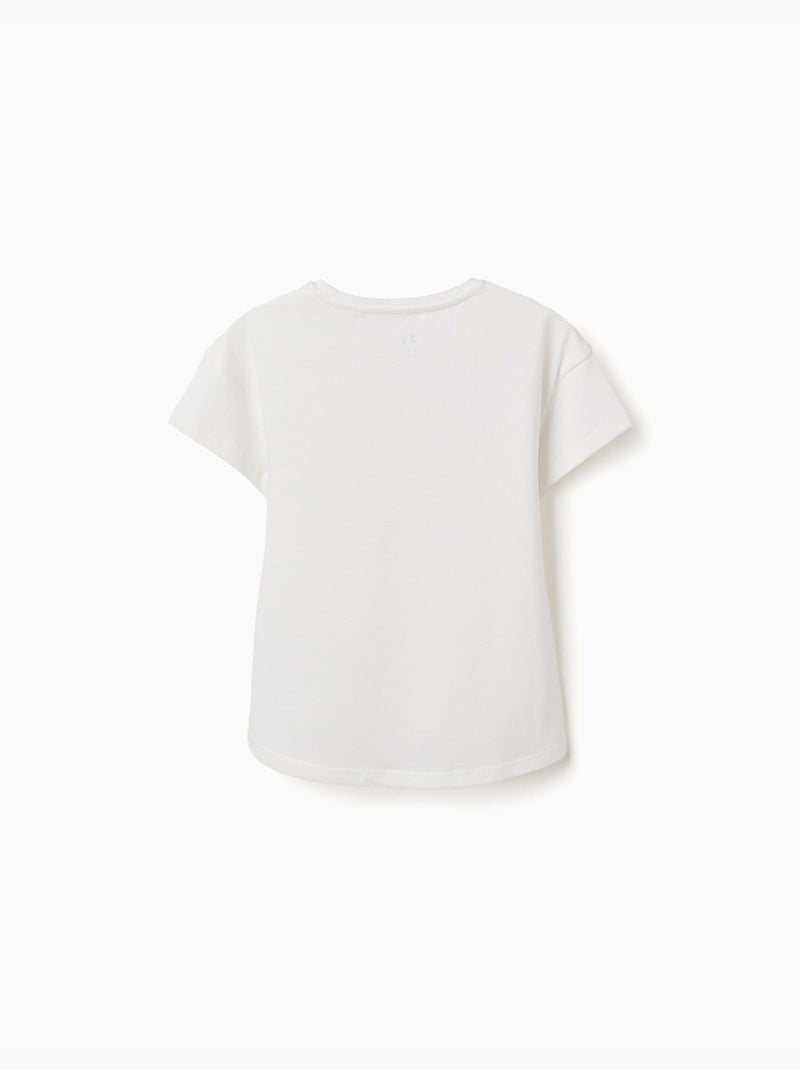 Maglietta in cotone con stampa di conchiglie e spalle scese Bianco - Kiabi
