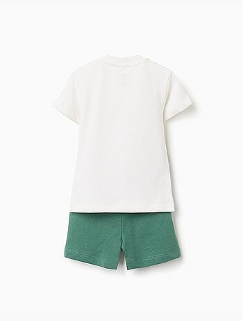 Maglietta in cotone con stampa di pesci + pantaloncini