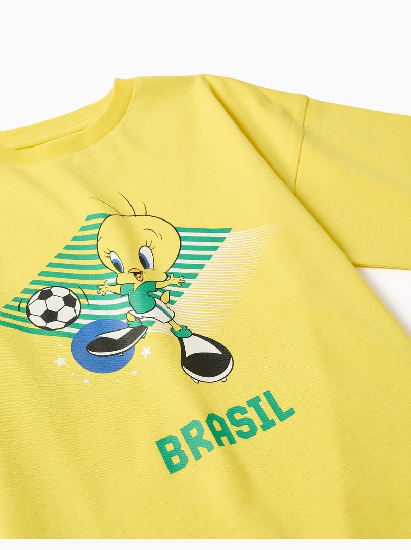 Maglietta in cotone con stampa di Tweety Giallo chiaro - Kiabi