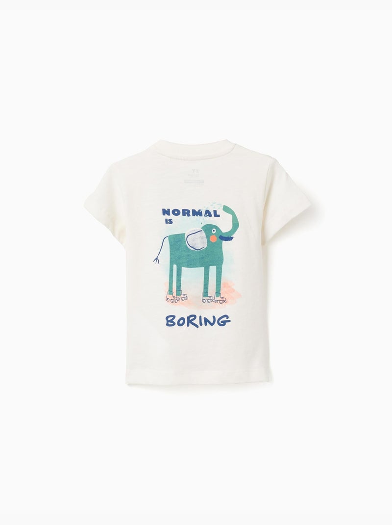 Maglietta in cotone con stampa elefante Beige chiaro - Kiabi