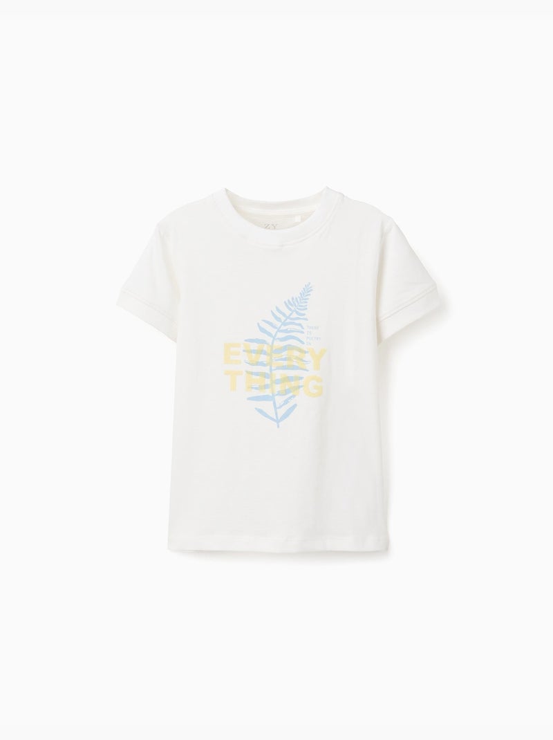 Maglietta in cotone con stampa Everything Bianco - Kiabi