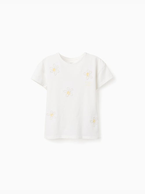 Maglietta in cotone con stampa floreale 3d - Kiabi