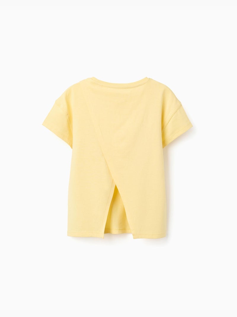 Maglietta in cotone con stampa floreale 3d Giallo chiaro - Kiabi