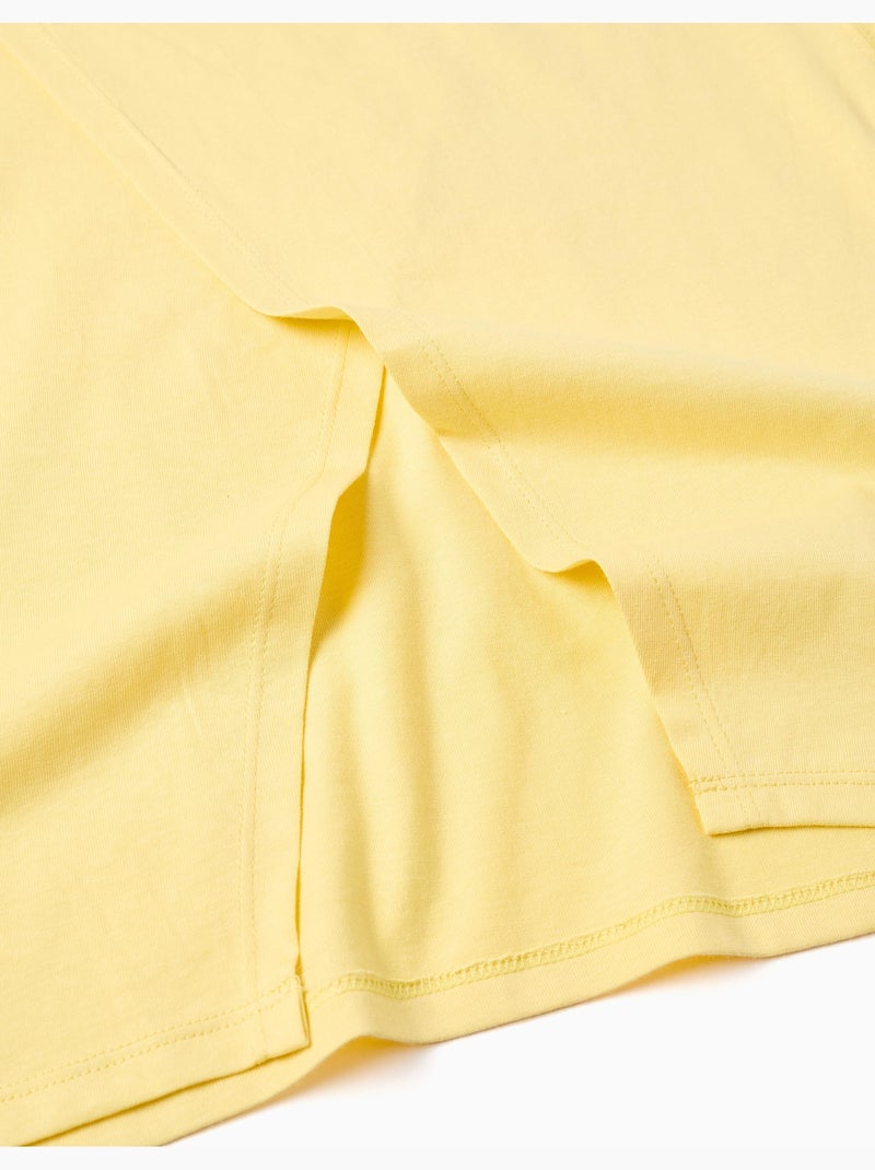 Maglietta in cotone con stampa floreale 3d Giallo chiaro - Kiabi