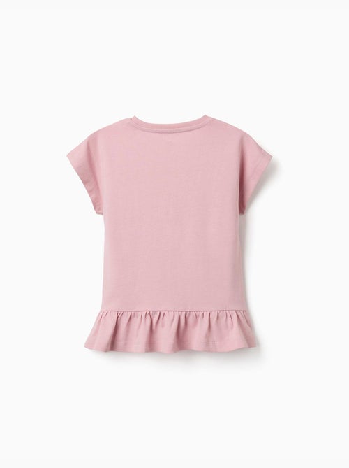 Maglietta in cotone con stampa floreale a forma di cuore - Kiabi Maglietta in cotone con stampa floreale a forma di cuore - Kiabi