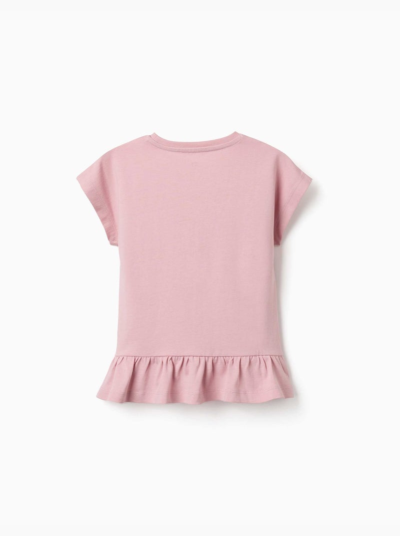 Maglietta in cotone con stampa floreale a forma di cuore Rosa chiaro - Kiabi