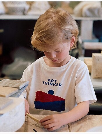 Maglietta in cotone con stampa creativity