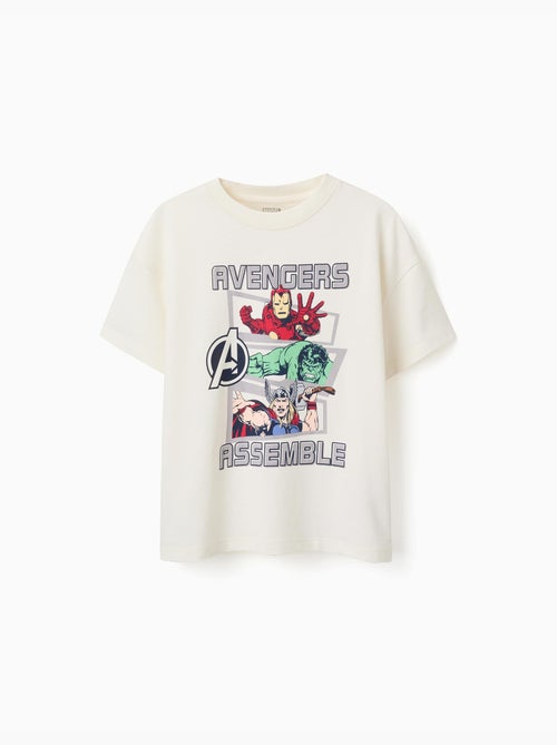 Maglietta in cotone con stampa frontale Avengers - Kiabi