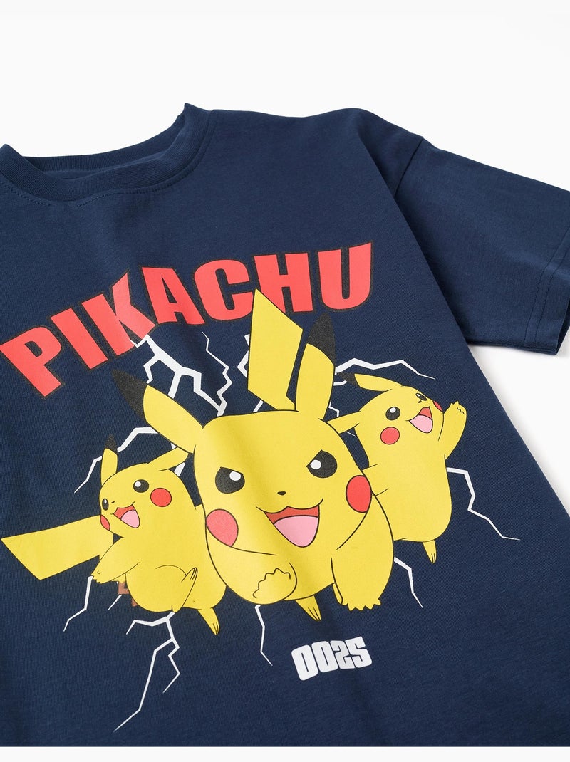 Maglietta in cotone con stampa frontale di pikachu Blu scuro - Kiabi