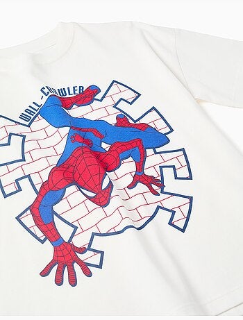Maglietta in cotone con stampa frontale spider-man