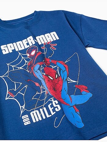 Maglietta in cotone con stampa frontale spider-man
