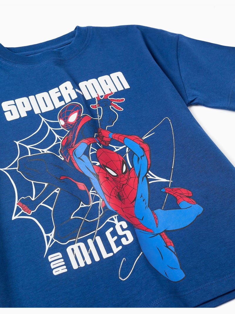 Maglietta in cotone con stampa frontale spider-man Blu scuro - Kiabi