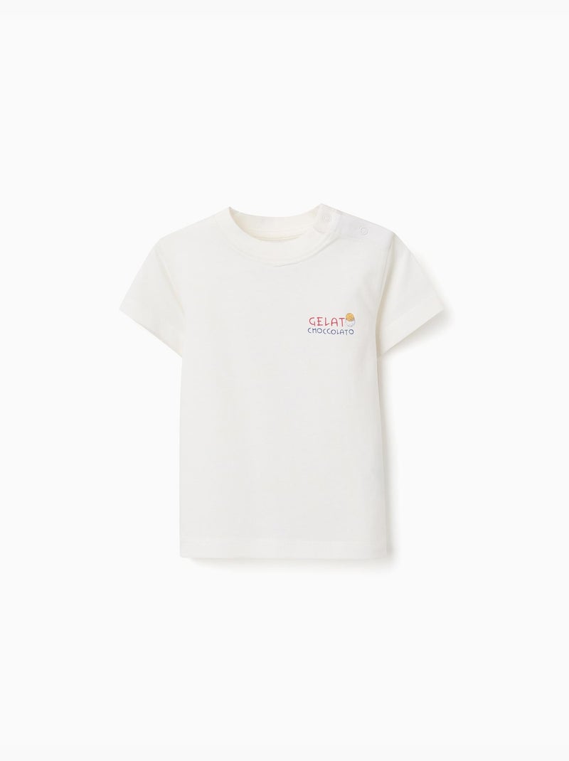 Maglietta in cotone con stampa Gelato You&Me Bianco - Kiabi