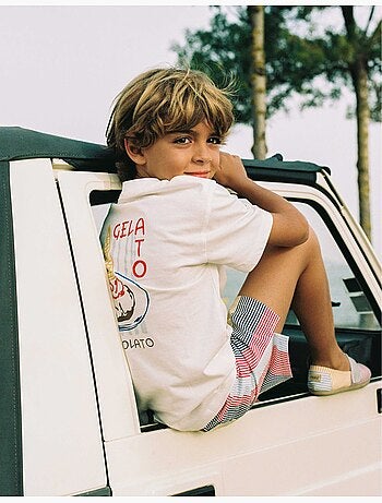 Maglietta in cotone con stampa Gelato You&Me