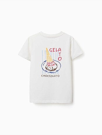 Maglietta in cotone con stampa Gelato You&Me