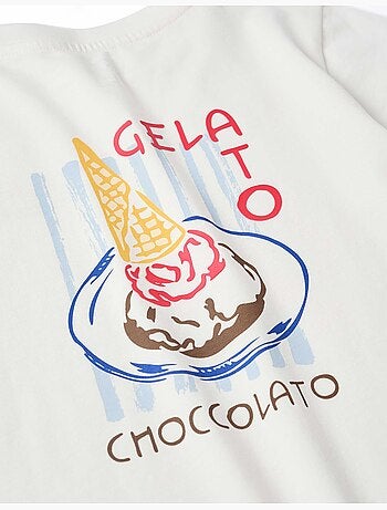 Maglietta in cotone con stampa Gelato You&Me
