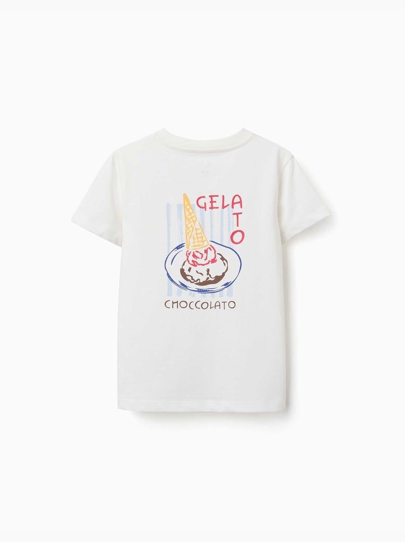 Maglietta in cotone con stampa Gelato You&Me Bianco - Kiabi