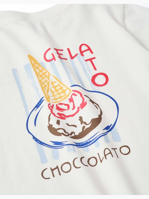 Maglietta in cotone con stampa Gelato You&Me - Kiabi