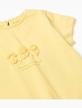 Maglietta in cotone con stampa in rilievo sul davanti