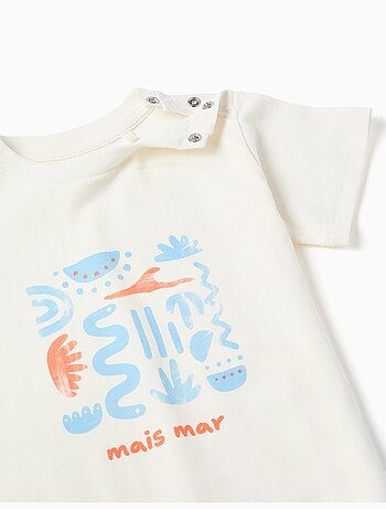 Maglietta in cotone con stampa Mais Mar