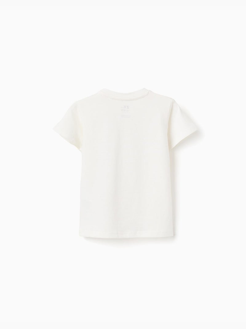 Maglietta in cotone con stampa Mais Mar Bianco - Kiabi