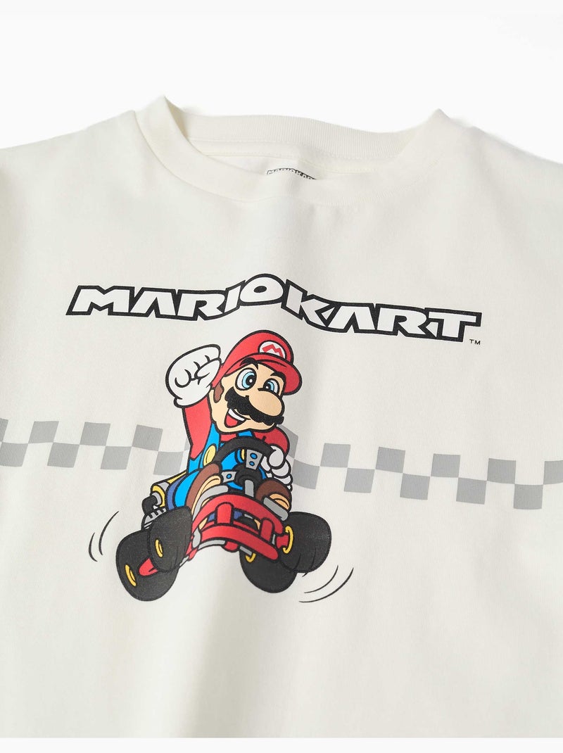 Maglietta in cotone con stampa Mario Kart Bianco - Kiabi