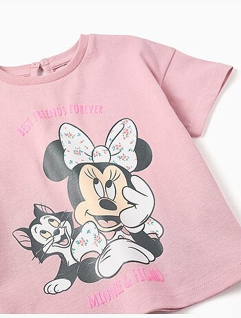 Maglietta in cotone con stampa Minnie & Figaro
