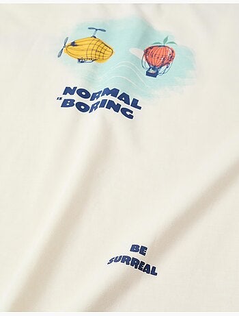 Maglietta in cotone con stampa Normal is Boring