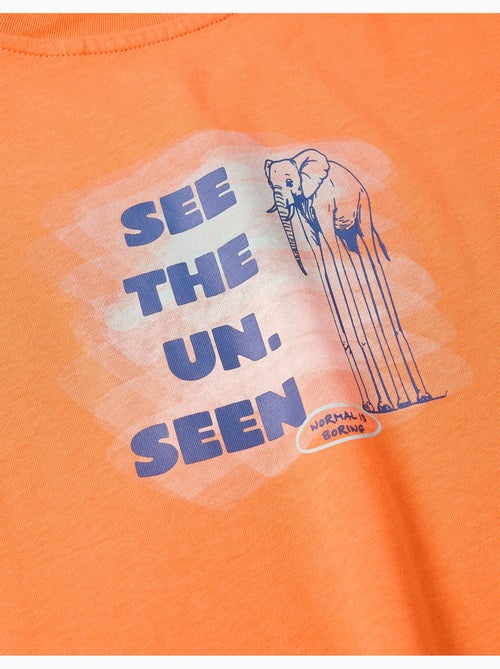 Maglietta in cotone con stampa Normal is Boring - Kiabi