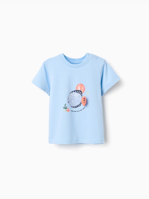 Maglietta in cotone con stampa pesce 3D - Kiabi