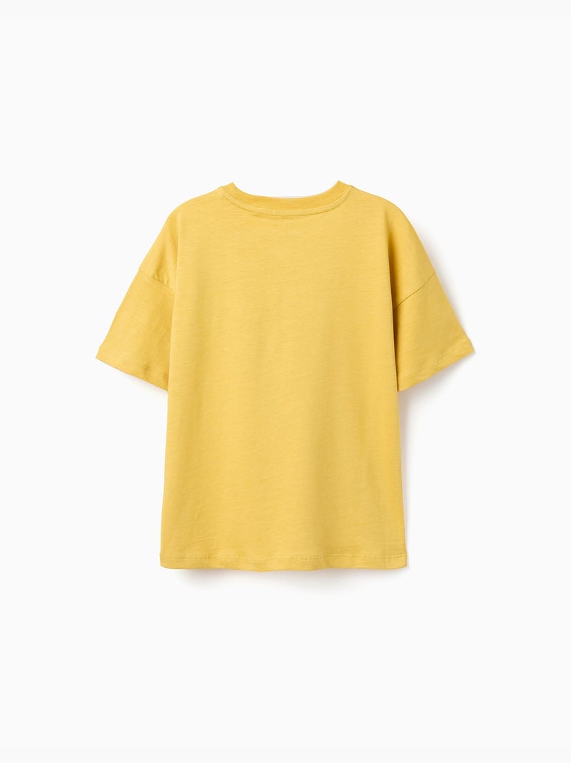 Maglietta in cotone con stampa See the Unseen Giallo scuro - Kiabi