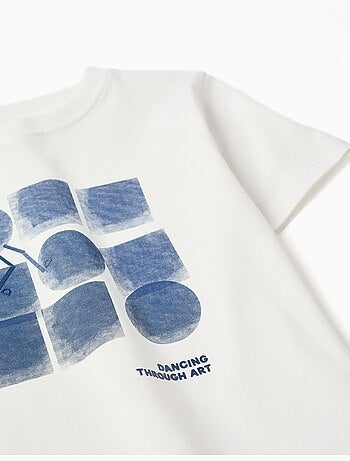 Maglietta in cotone con stampa Shapes