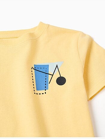 Maglietta in cotone con stampa Shapes